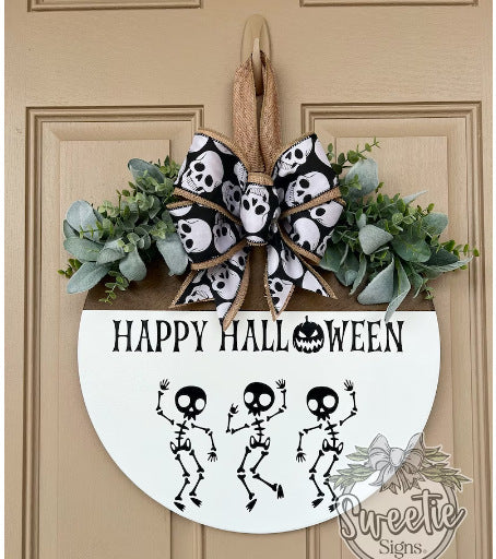 New Halloween White Ghost BOO Doorplate Decoration Pendant