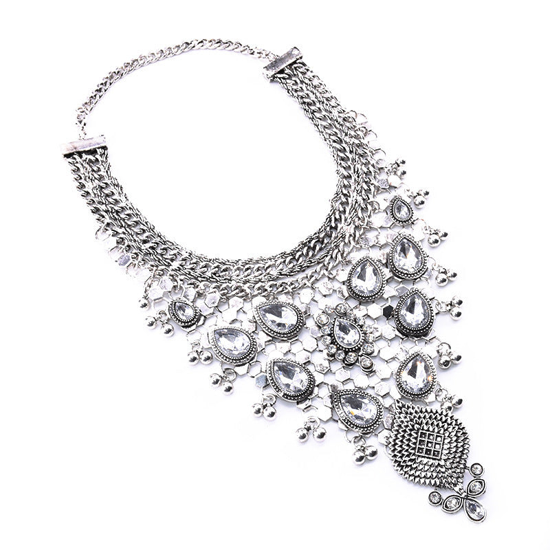 Alloy Diamond Short Necklace Crystal Necklace