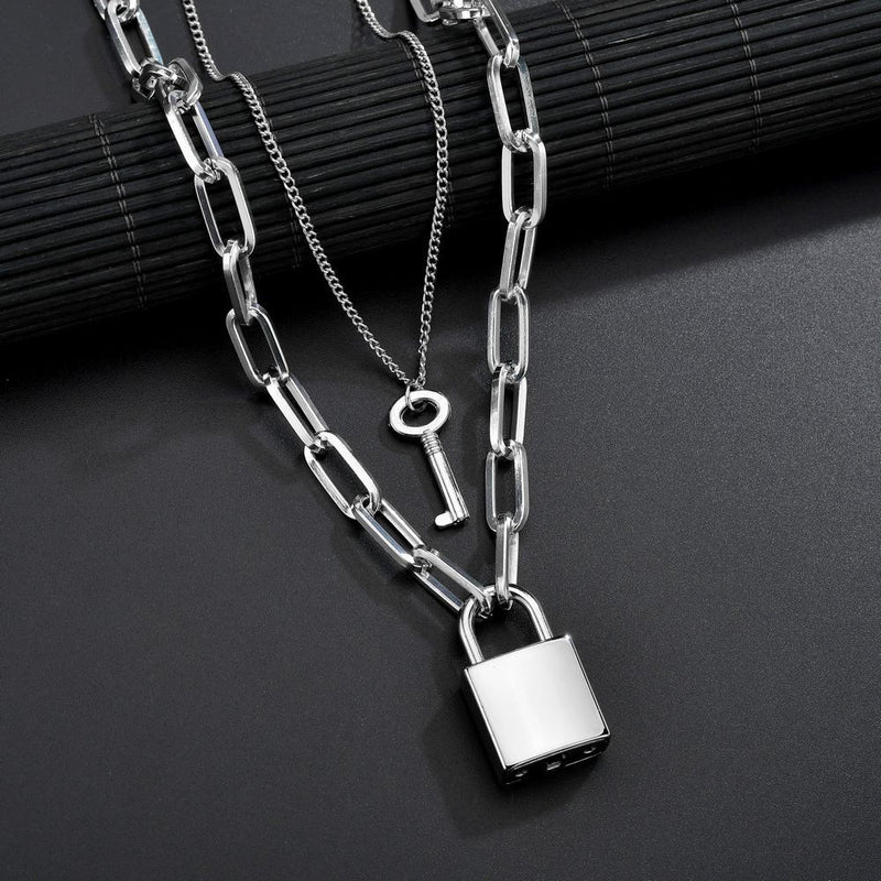 Padlock necklace key necklace